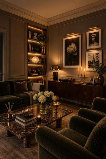 A living room redesigned by Loftling in the Luxury style