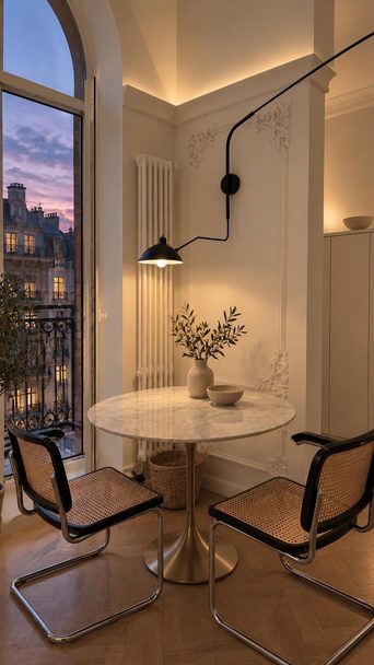 A dining nook redesigned by Loftling in the Minimalist style