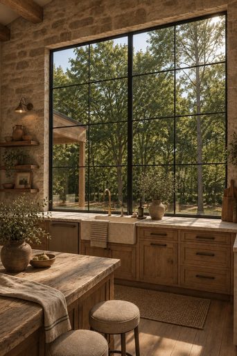 A kitchen redesigned by Loftling in the Rustic style