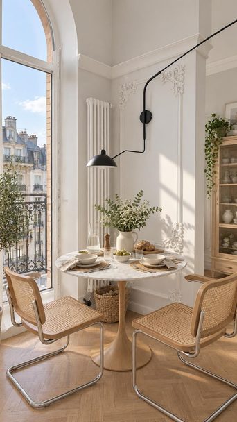 A dining nook redesigned by Loftling in the Scandinavian style