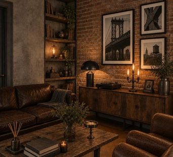 A living room redesigned by Loftling in the Industrial style