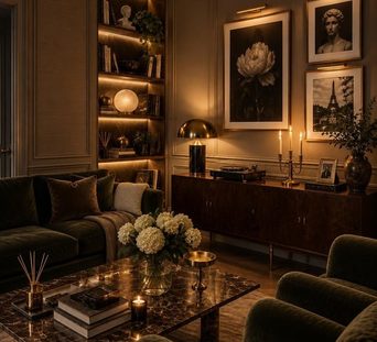 A living room redesigned by Loftling in the Luxury style