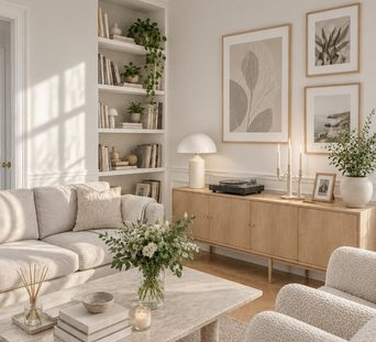 A living room redesigned by Loftling in the Scandinavian style